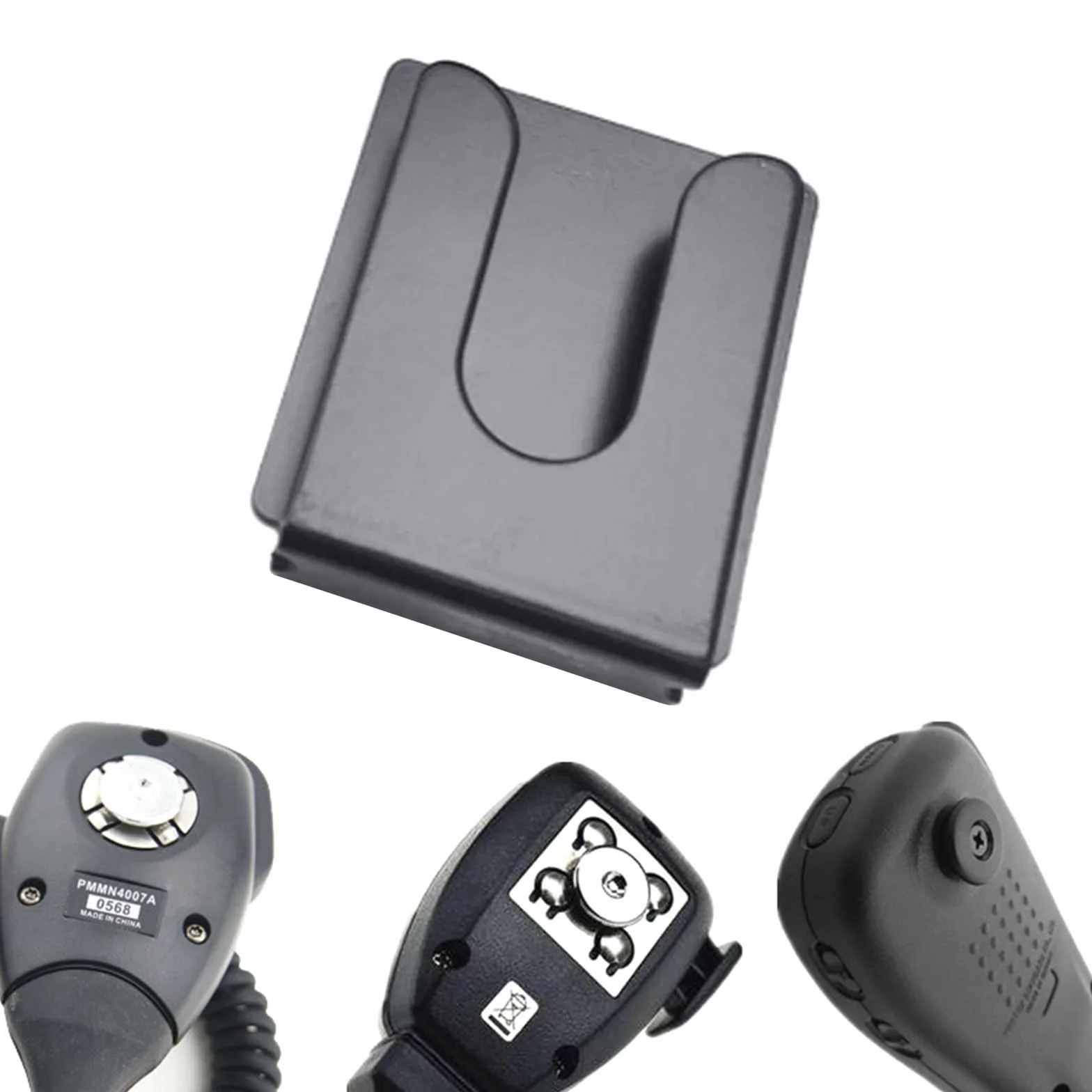 CB - Supporto per microfono e radio, clip per autoradio, walkie-talkie, gancio in metallo per auto