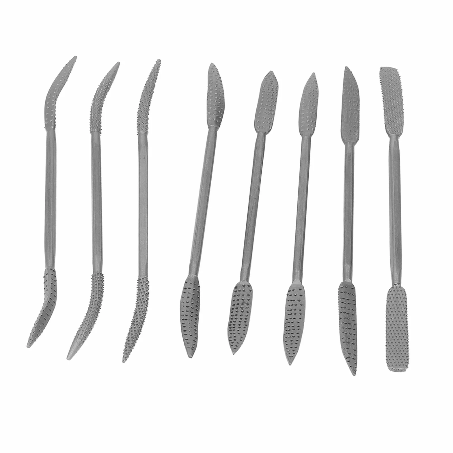 Tyenaza Set di 8 Raspe a estremità Doppia, 200mm Lime e Raspe per Legno, Lima per Intaglio del Legno Raspa File in Lega d'Acciaio per Intaglio del Legno, Lucidatura