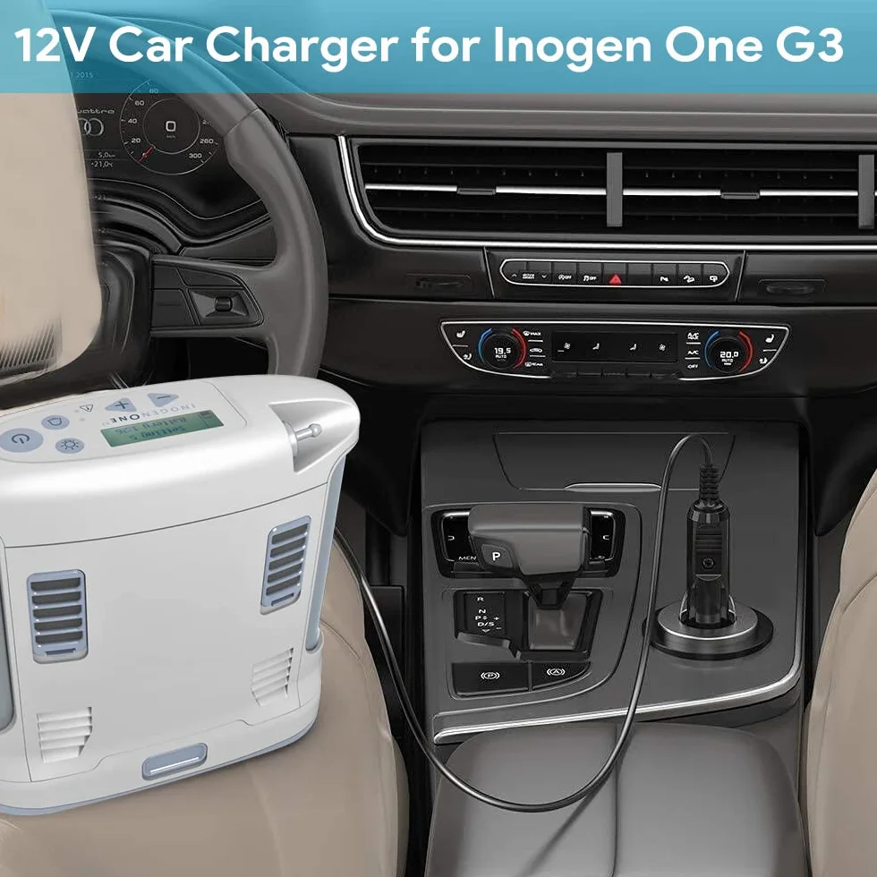 KFD Caricabatteria da auto 12 V DC adattatore compatibile con Inogen One G2 G3 G4 G5 cavo di alimentazione DC modello BA-306 BA-301 BA-302 BA-303 12 V auto veicolo barca camper camper accendisigari