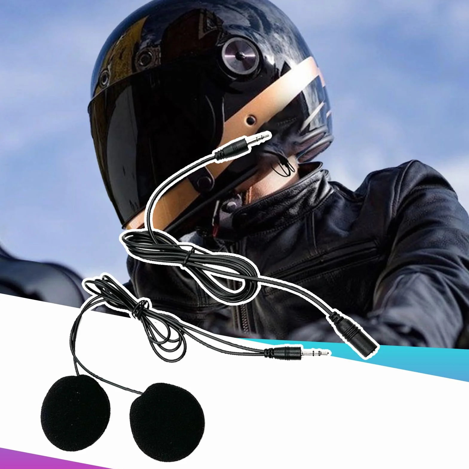 Genérico Altoparlanti per casco da motocicletta: microfono per casco senza fili, audio ad alta fedeltà | Dispositivo di comunicazione di cancellazione del rumore per moto da neve, moto sport
