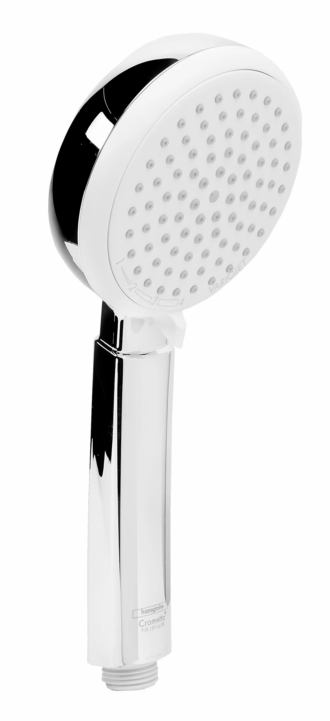 hansgrohe Crometta 100 - Doccetta per Doccia, Doccino con 4 Getti, Soffione Doccia Rotondo (⌀ 100 Mm) con Funzione Anticalcare, Bianco/Cromo