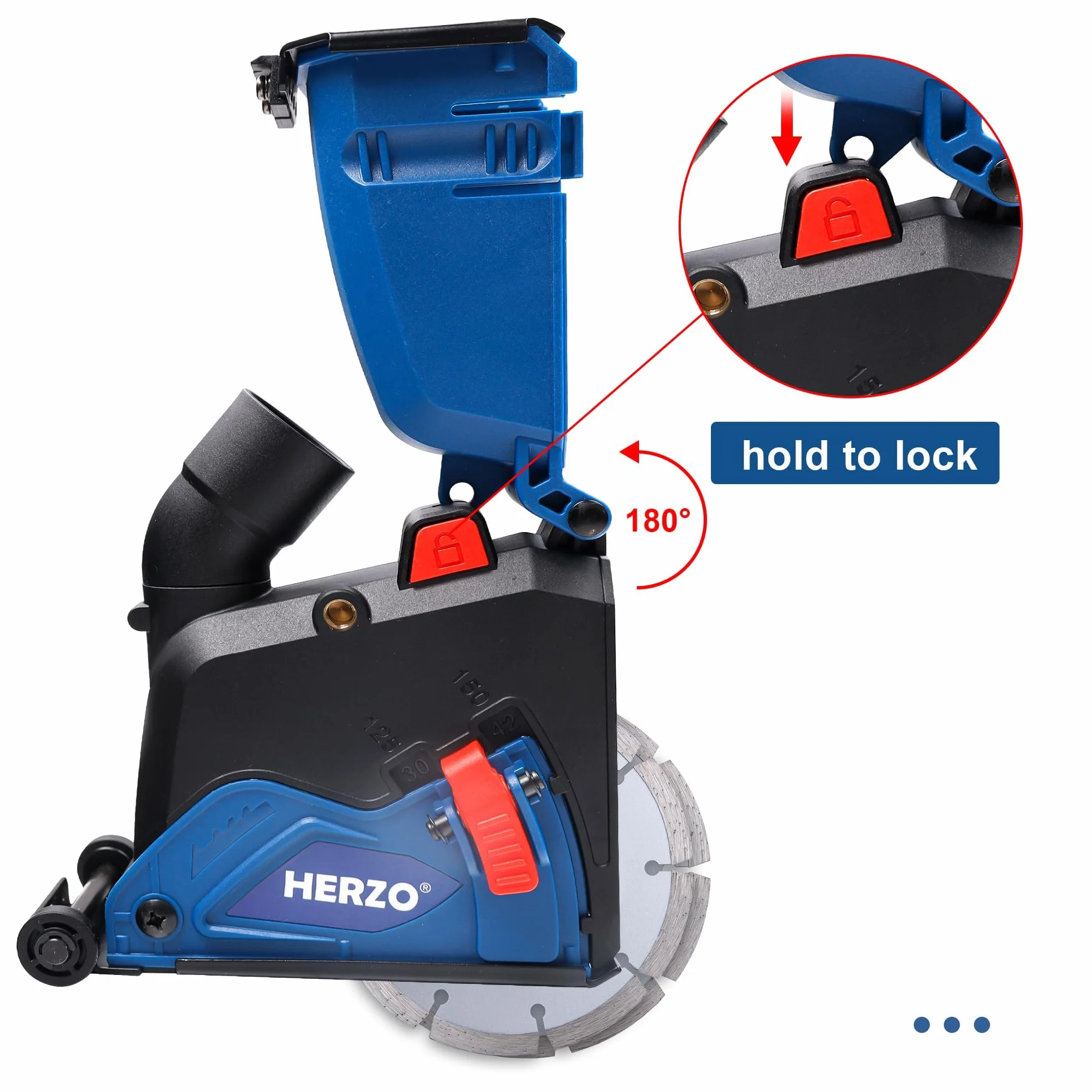 HERZO Cuffia Aspirazione Smerigliatrici per Smerigliatrice Angolare 125mm