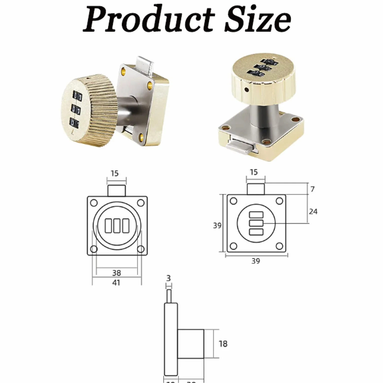 Lucchetti a combinazione， Lucchetti per valigie Lucchetto con codice, lucchetto a combinazione, lucchetto for cassetti, lucchetto a combinazione a 3 cifre, lucchetto con codice a camme(Parent,A)