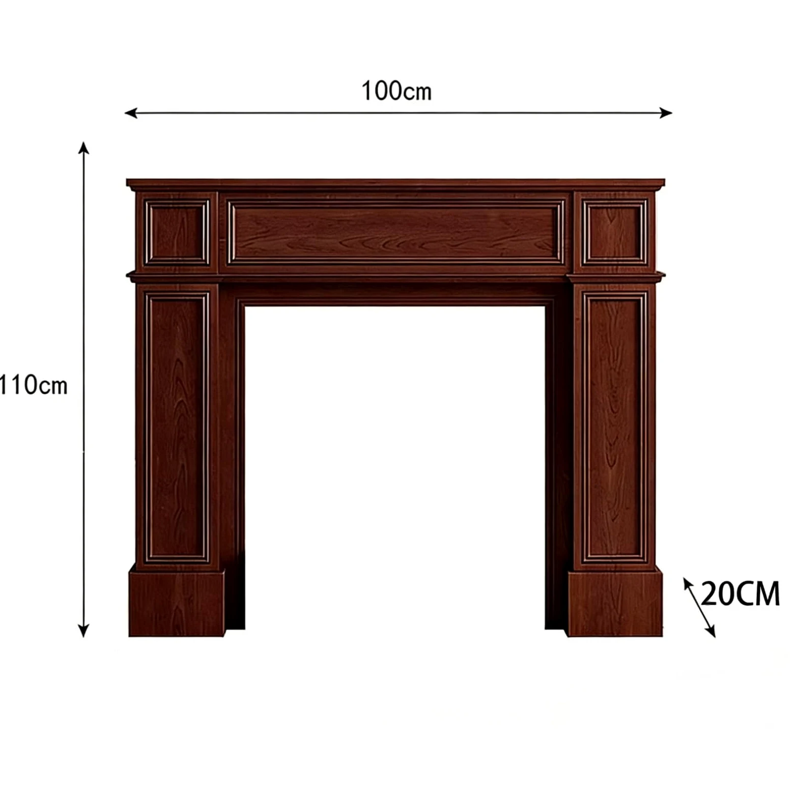 Al coperto Mensola decorativa con pannello rialzato for cornice del camino classico(Bianco,M)