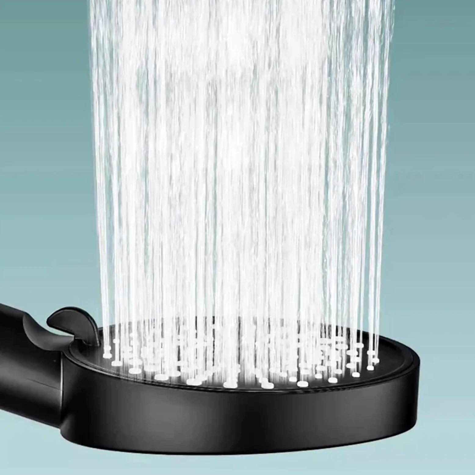2 pezzi 6 modalità soffione bagno regolabile ad alta pressione rubinetto a pioggia a risparmio idrico for per Bagno(Black)