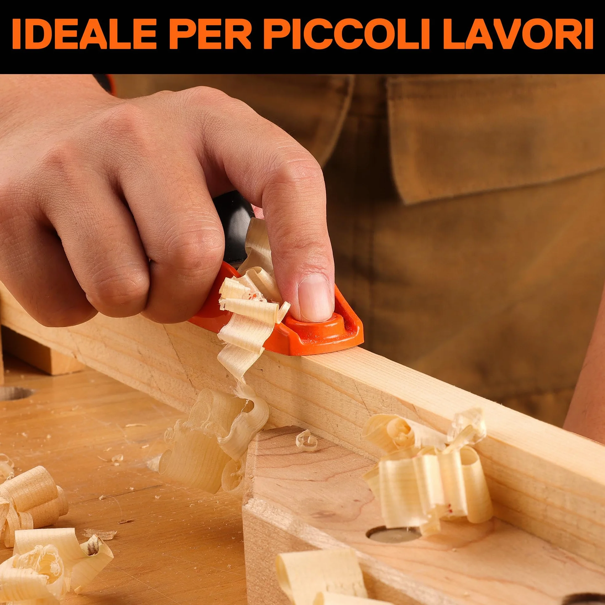 JORGENSEN Mini pialla per legno da 3-1/2", pialla manuale a blocco per rifilatura