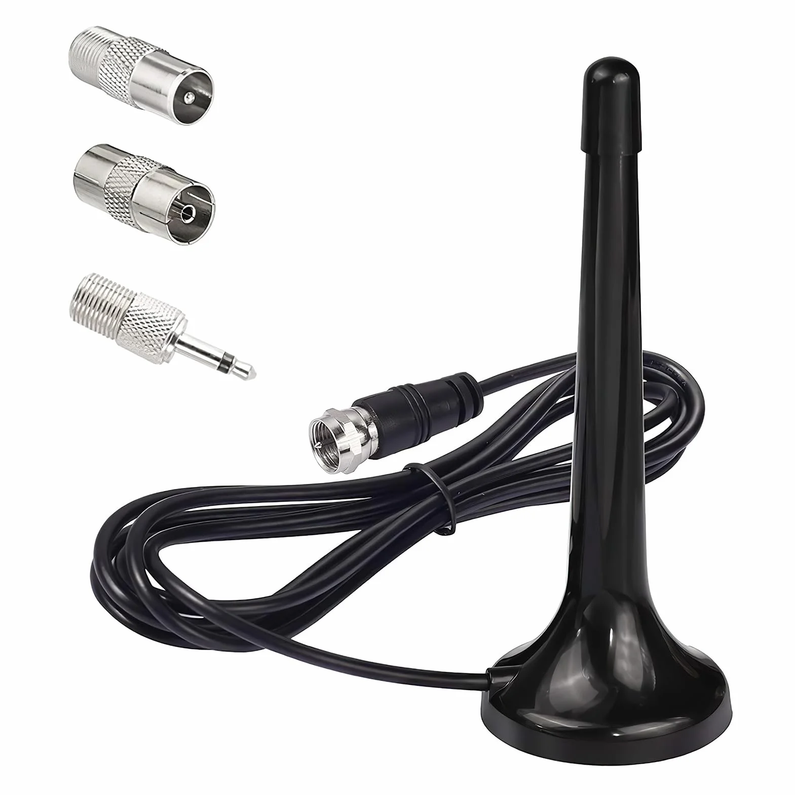 Antenna Radio DAB FM Telescopica Interna con Base Magnetica, Antenna FM radio da Interni 75 Ohm, Compatibile con Sintonizzatori Stereo, Ricevitori AV, Amplificatori, Sistemi Home Cinema e HiFi