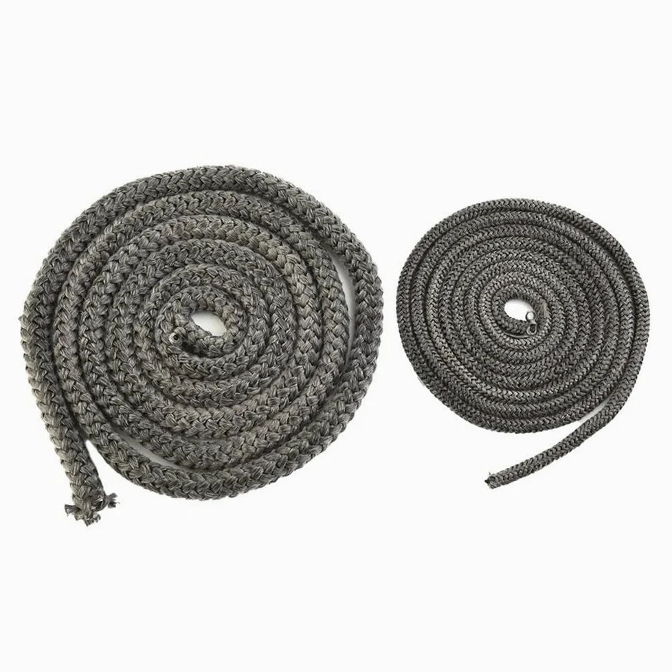 Corda in fibra di vetro per stufe, Guarnizione in corda nera in fibra di vetro 18 mm 20 2 metri intrecciata in grafite a basso attrito | 18mm