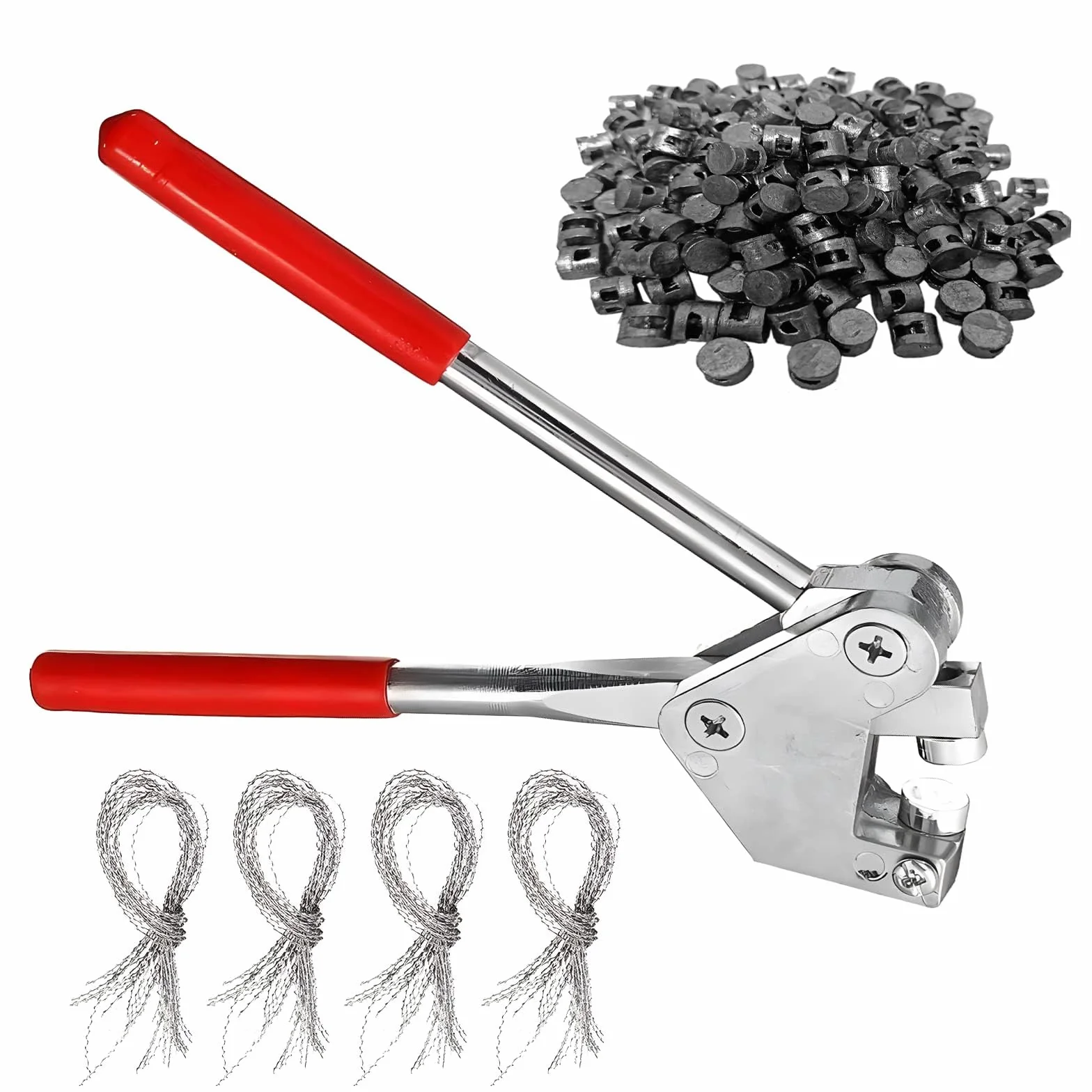 Pinze di Tenuta Set di Tenute per Sigilli di Sicurezza con 60 Guarnizioni Piombo 10mm e 60 Fili 17cm