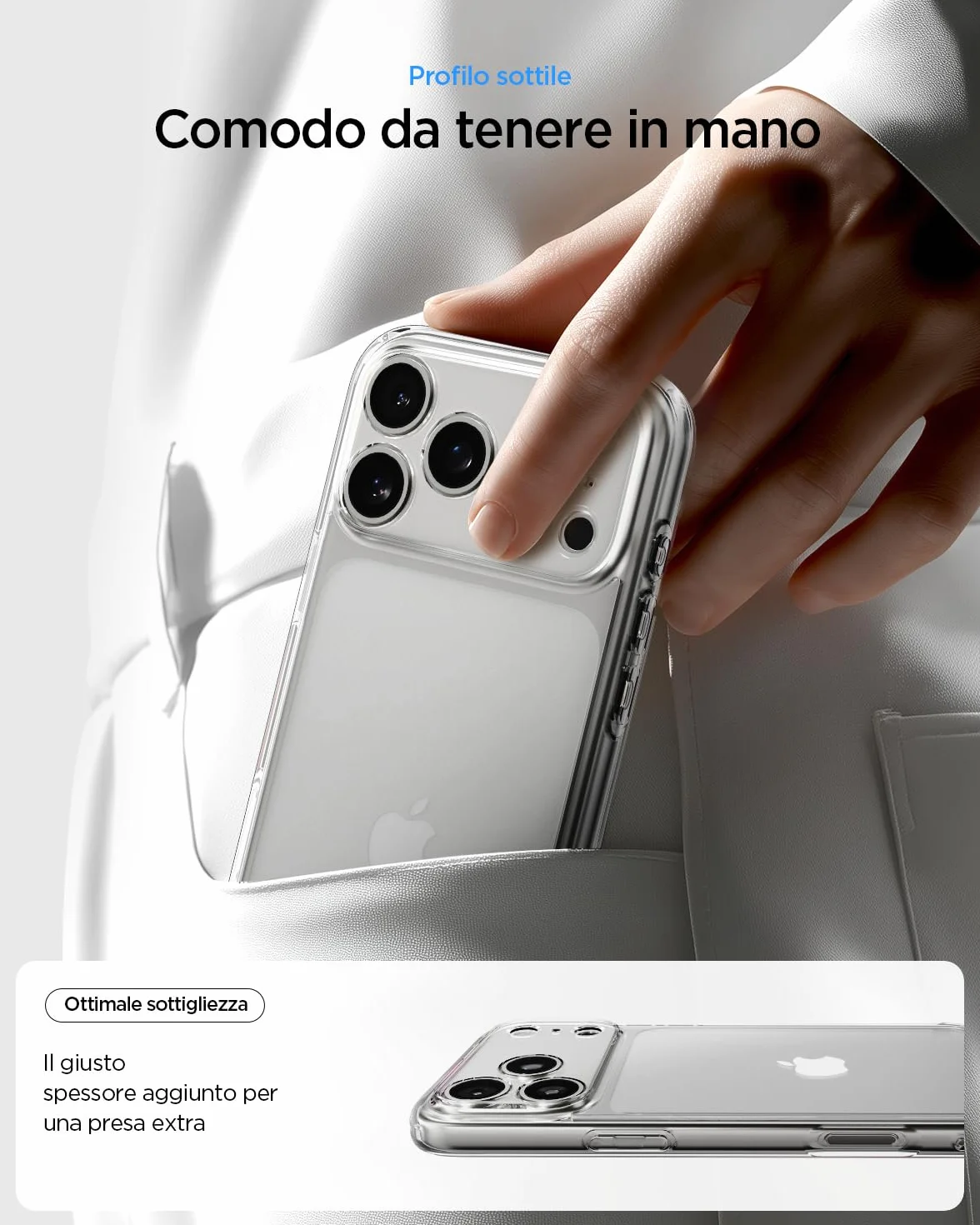 Spigen Cover Ultra Hybrid Compatibile con iPhone 17 Pro Max - Trasparente