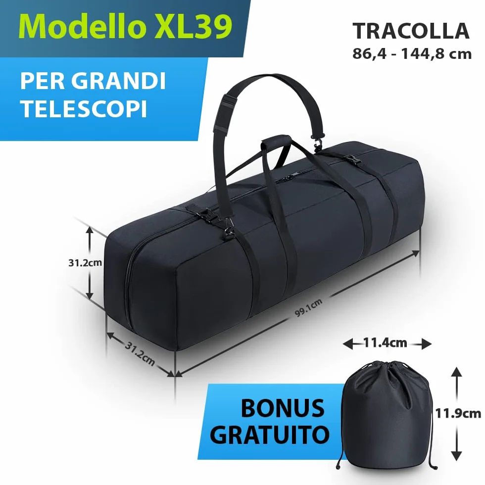 Borsa Multiuso per Telescopio Custodia per telescopio antiurto con tracolla regolabile e spazio extra, per uso militare, idrorepellente di Rhino
