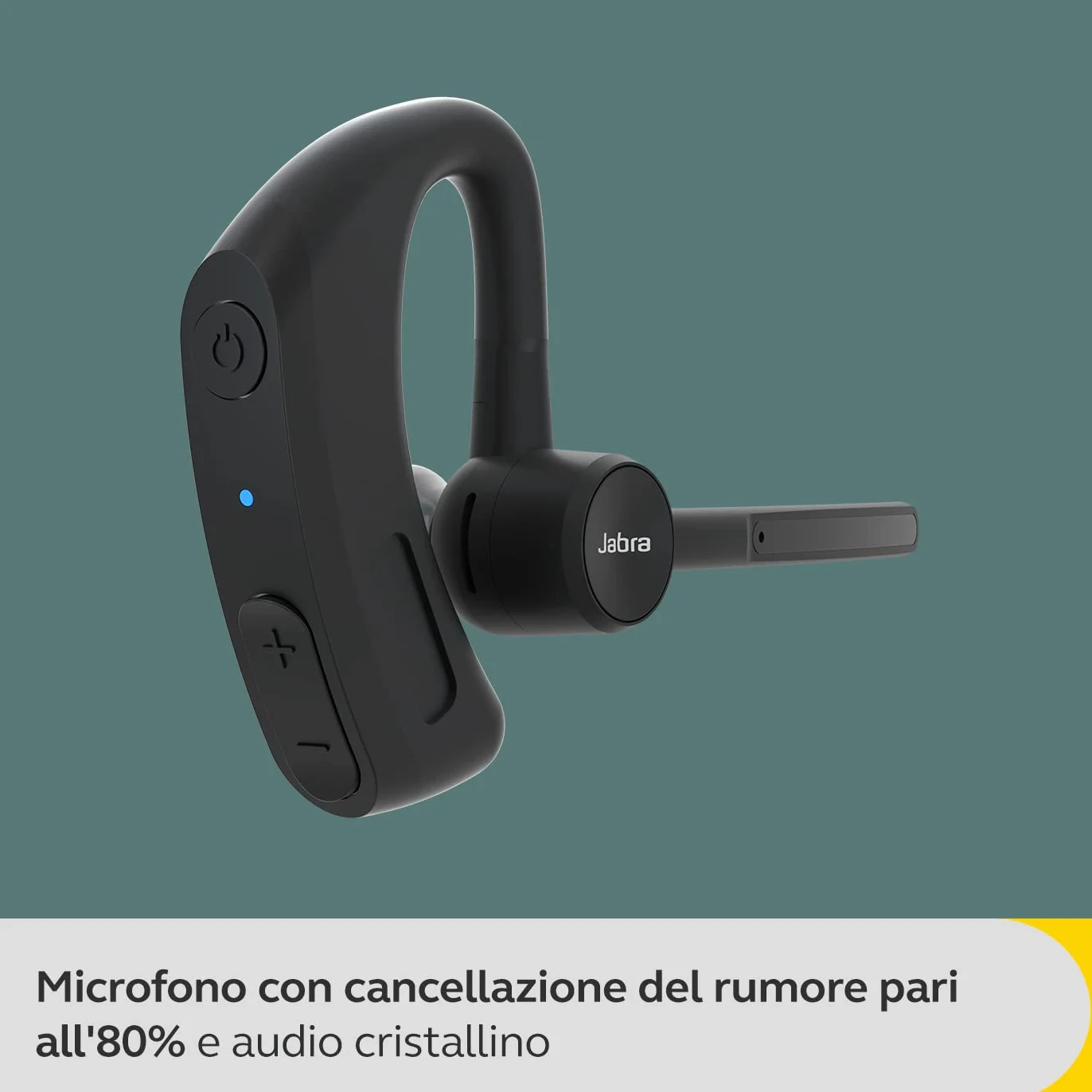 Jabra Perform 45 Mono Auricolare Bluetooth con gancio auricolare, microfono con cancellazione del rumore ultra avanzata, funzionalità Premi per parlare, modalità Face2Face e design sobrio Nero