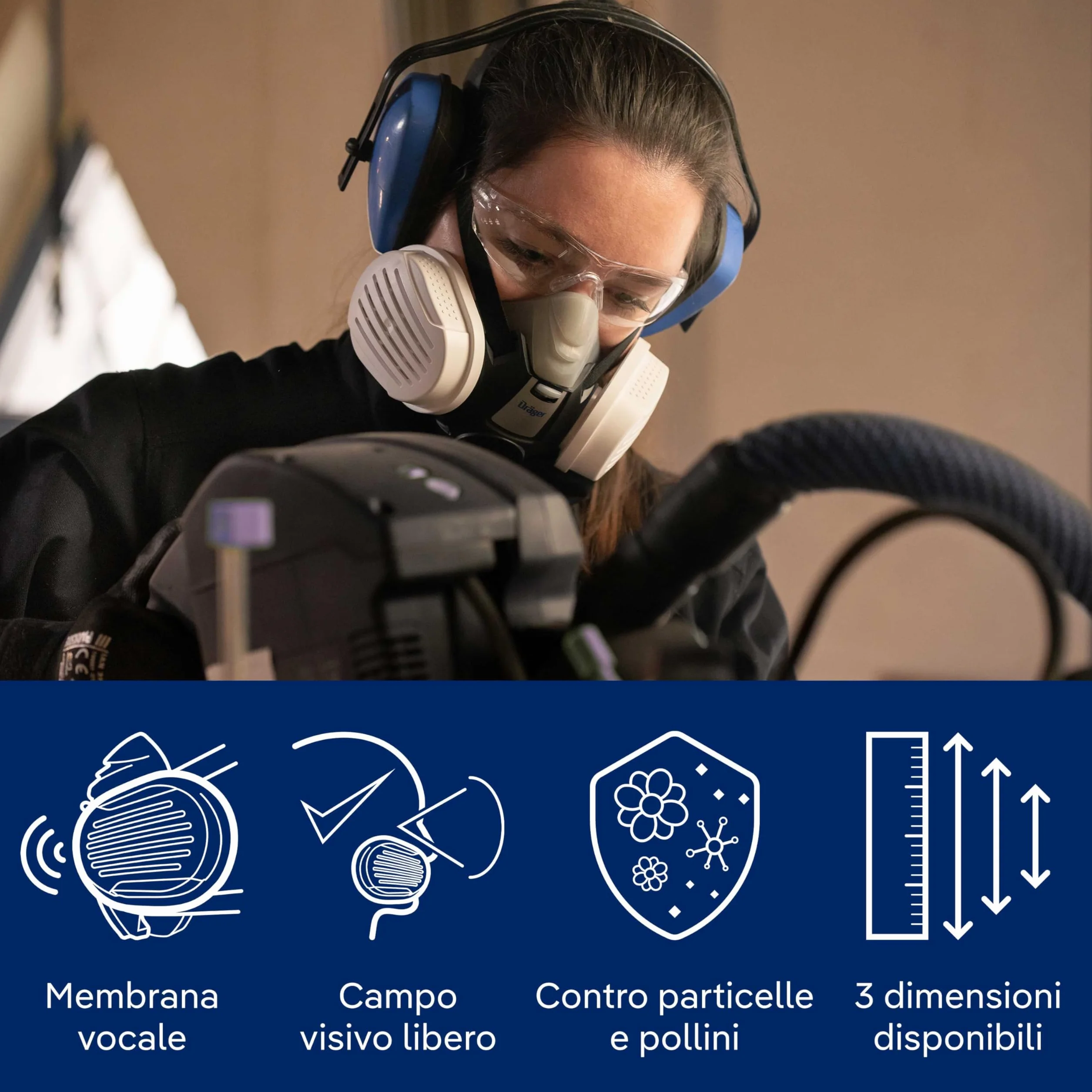 Dräger X-plore 3300 Mezza maschera con filtri P3 resistenti all'acqua