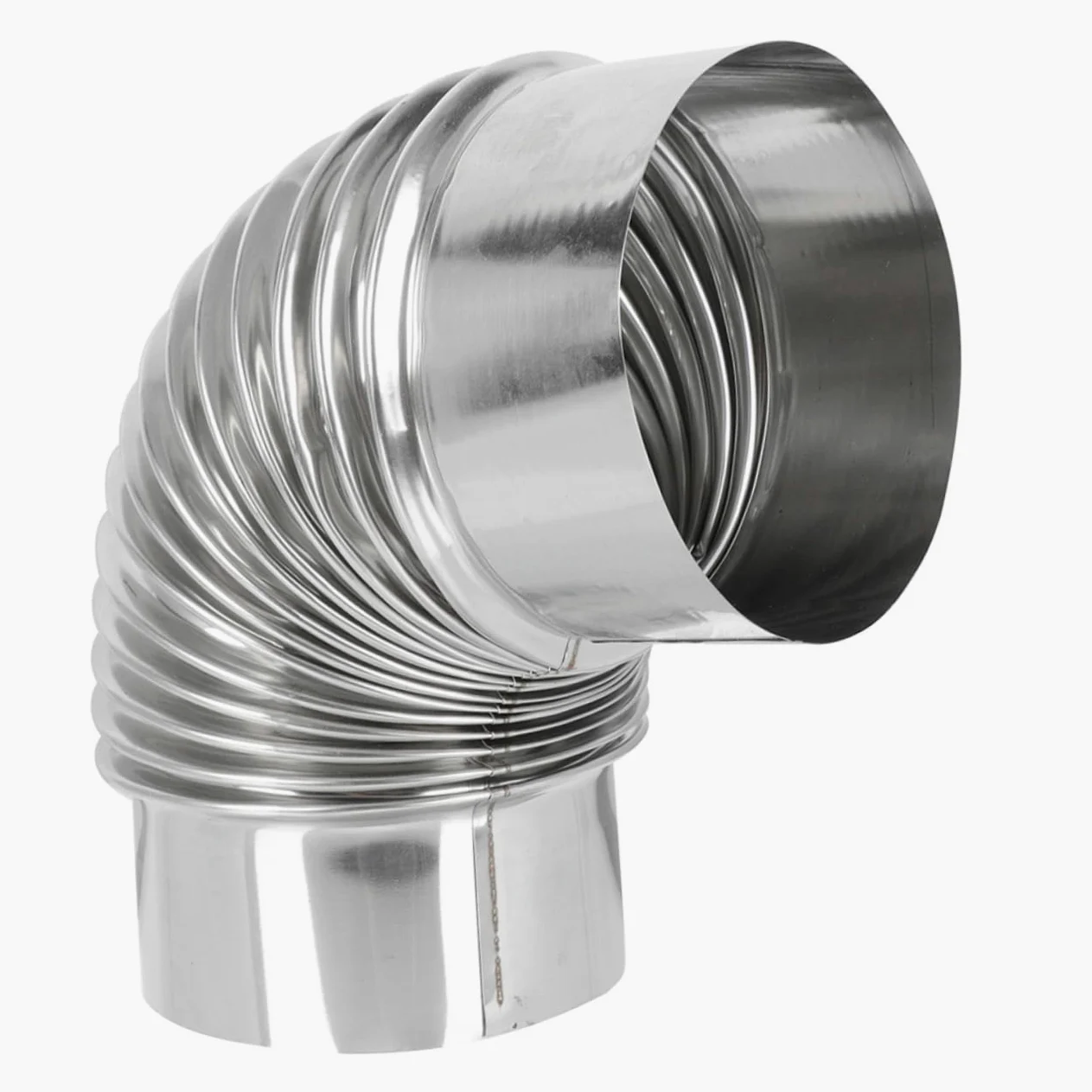 Hemobllo 5pezzi Elbow Chimney Flue Acciaio Inossidabile Gradi Tubo Flessibile Per Scarico Fumi Adatto Per Cucina e Bagno Resistente Alle Alte Temperature