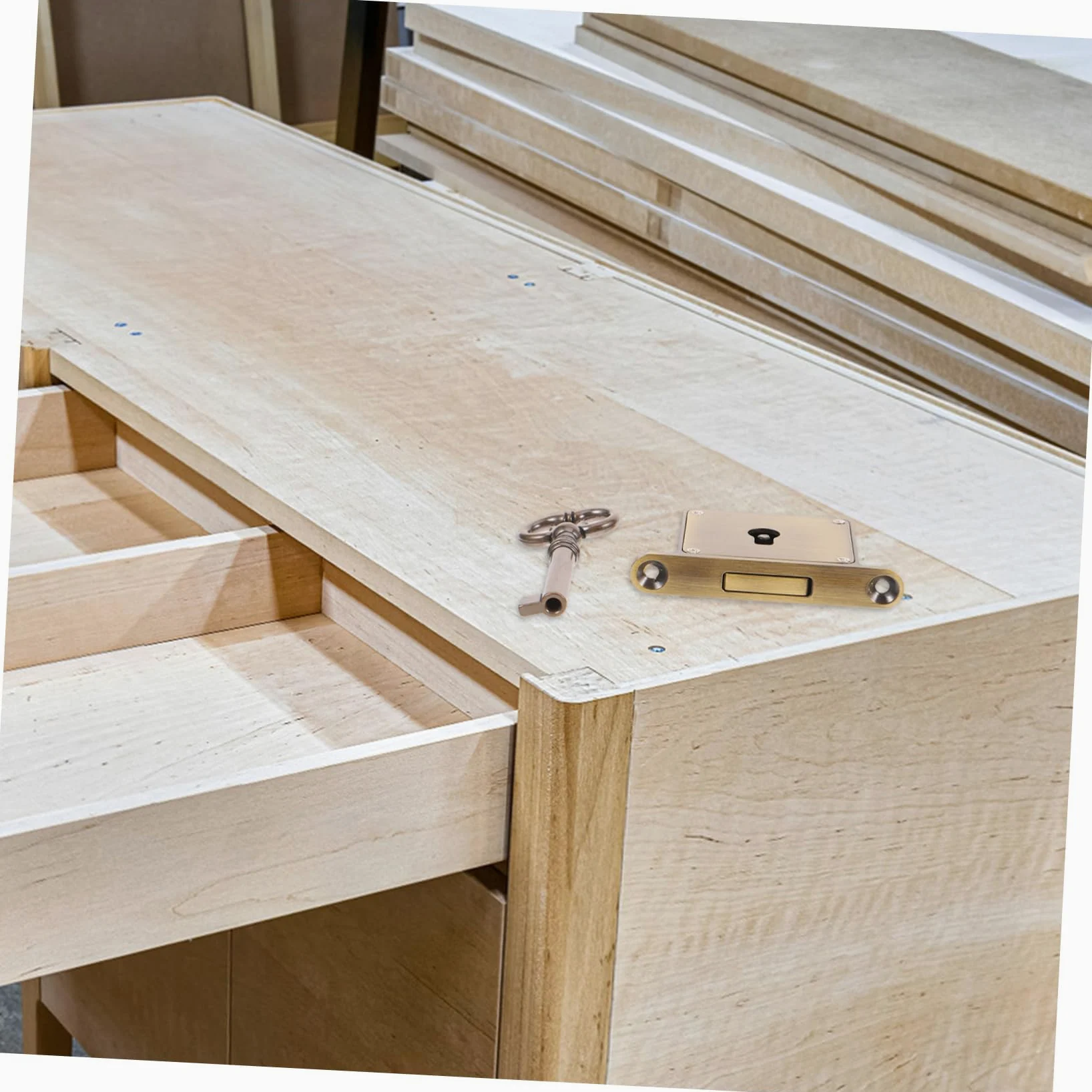 DOITOOL Serratura per Cassetto in Ottone Stile Antico con Chiave, Set per Armadietto, Protegge Documenti e Previene Furti, Chiusura Sicura e Resistente