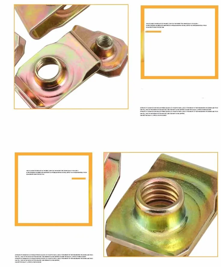 Dado convesso universale a forma di U, 10 pezzi, clip di fissaggio M10