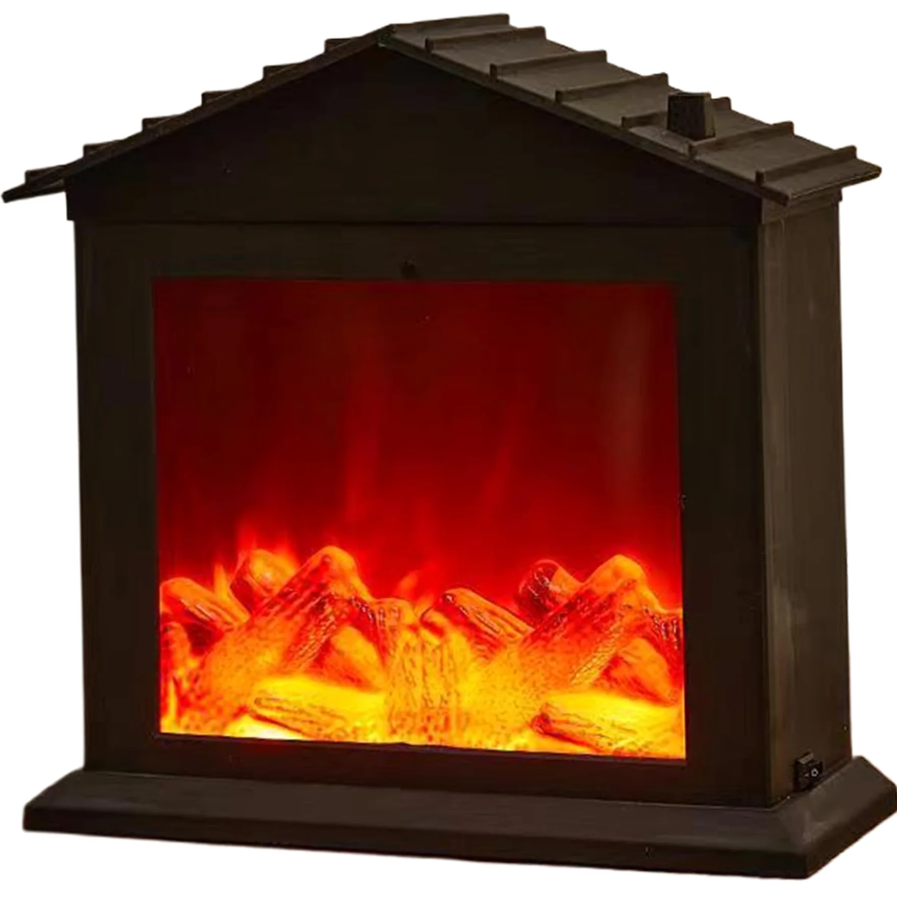 Caminetto, piccolo caminetto elettrico a LED senza fiamma realistico, alimentato a batteria/mini USB, decorativo forma di casa per soggiorno di Natale, decorazioni.