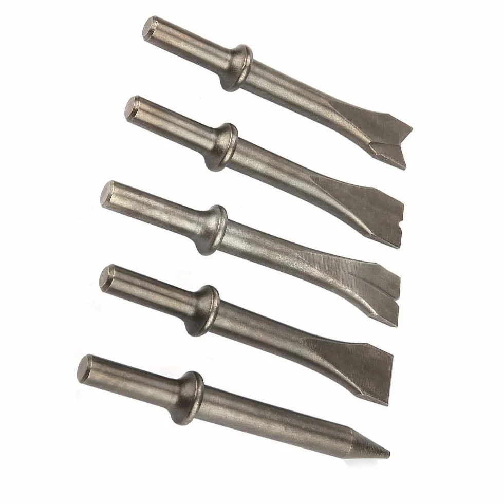 Scalpello martello pneumatico 5pcs 150/190/250 mm manico tondo 10mm