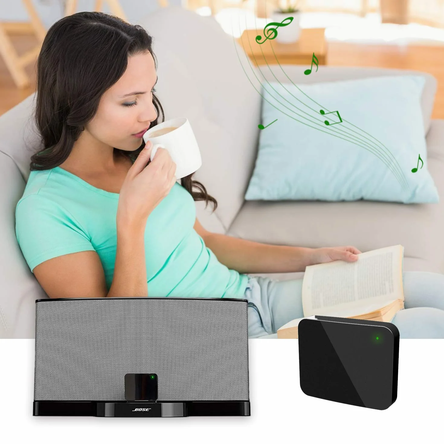 Bluetooth 5.0 A2DP Audio Musica Adattatore Stereo Ricevitore per Bose Sounddock iPhone iPad iPod Dock Speaker 30Pin iPhone iPod Dock Speaker, non adatto per vecchi sounddock1