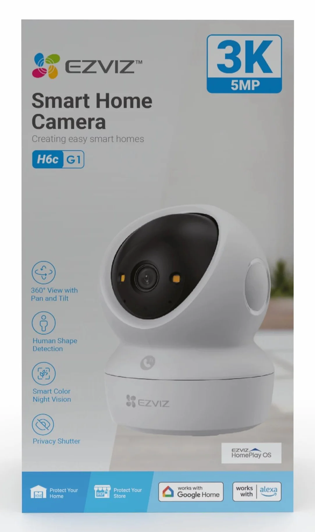 EZVIZ CAMARA WIFI INTERIOR H6C G1 3K PANORAMICA-INCLINACION