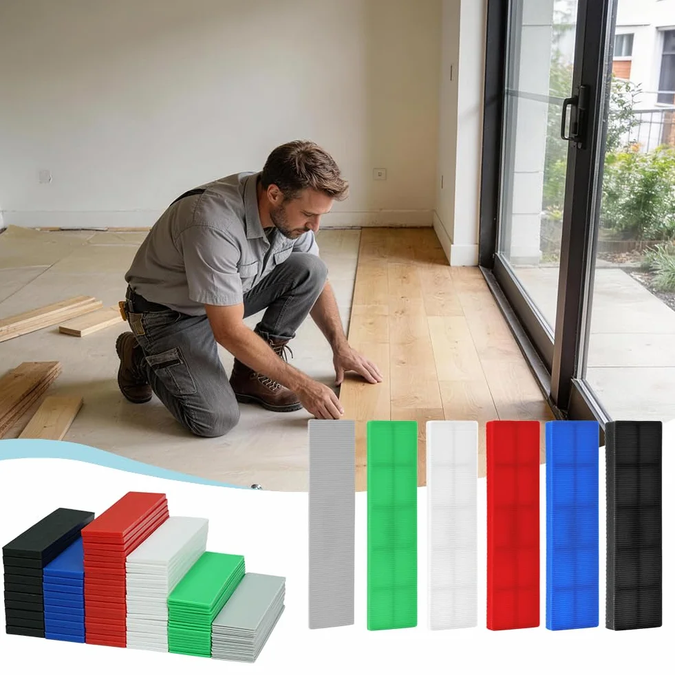 Spessori in Plastica per Mobili 100 Pezzi 1-6mm 100mm x 28mm Cunei per Piastrelle