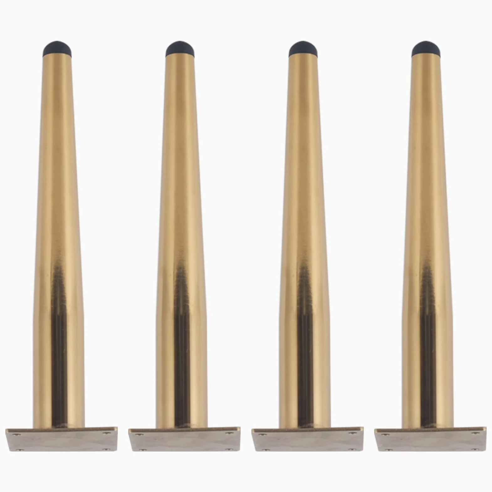 Gambe per Mobili Piedini per Tavolo In Metallo da 30 cm 4 Pezzi Supporto In Acciaio Inossidabile Dorato Superficie Galvanizzata Altezza Piedini per Divano: 15-30 cm Piedini per Mobile da 30 cm/11,8"