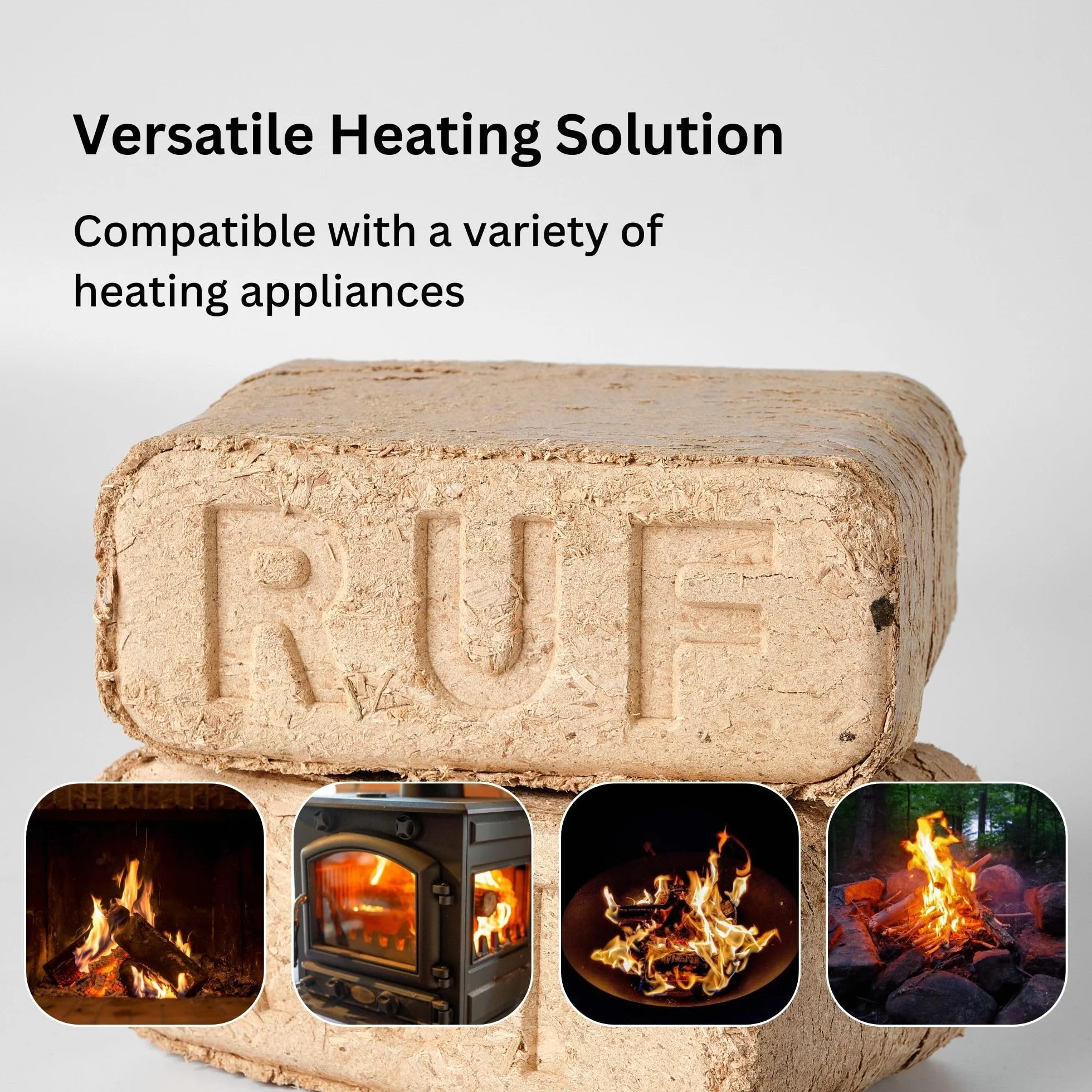 RUF Bricchetti 10 kg, combustibile legno compresso