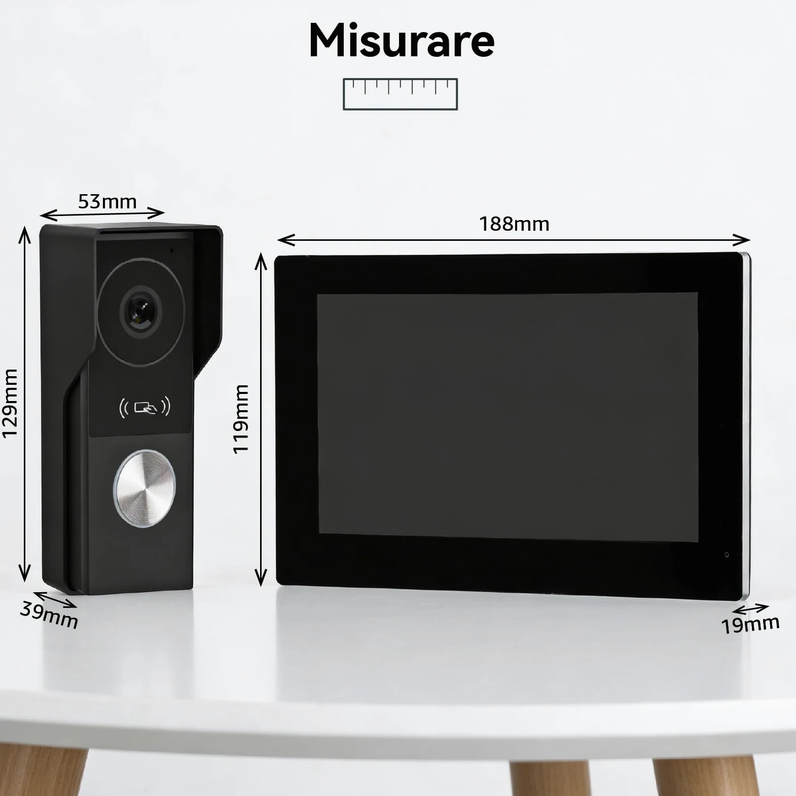 Videocitofono Connesso 2 fili, 7 Pollici Touch Monitor, 1080p, Audio Bidirezionale, Citofono con Sblocco Remoto, Rilevamento Umano,Visione Notturna