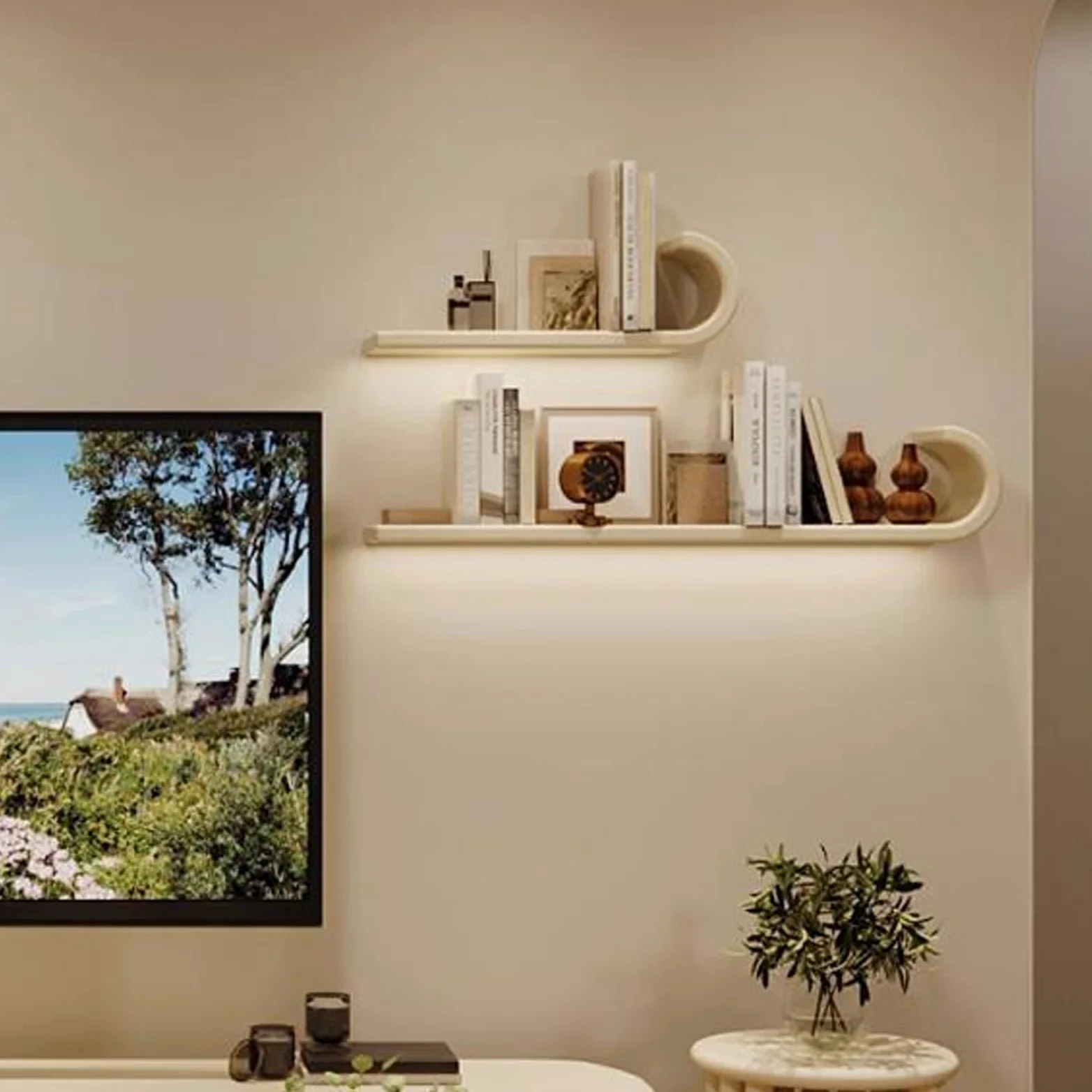 Mensola galleggiante Mensole sospese da parete, mensole esposizione a for camera letto, soggiorno, libreria sospesa, moderne for organizzazione cucina, bagno sospeso, montate a(60 * 20CM)
