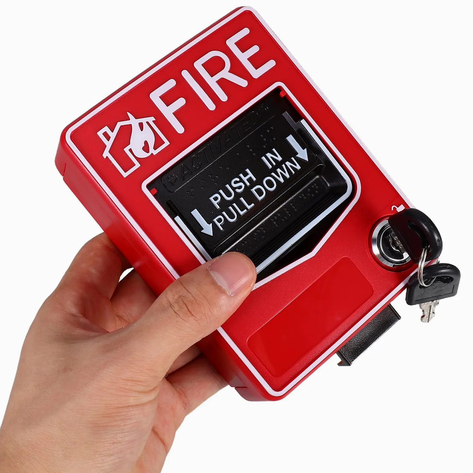 STOBAZA Punto di Chiamata Antincendio Manuale Rosso con Interruttore di Allarme Resettable in Plastico per Emergenze Rapide in Ambienti Domestici e Commerciali