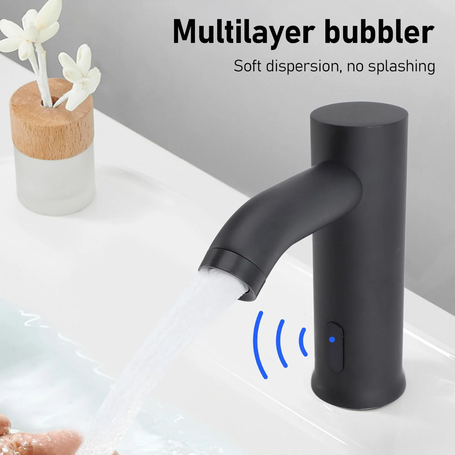 Rubinetto Lavandino Senza Touch Sensore Movimento Infrarossi Arresto Acqua Batteria