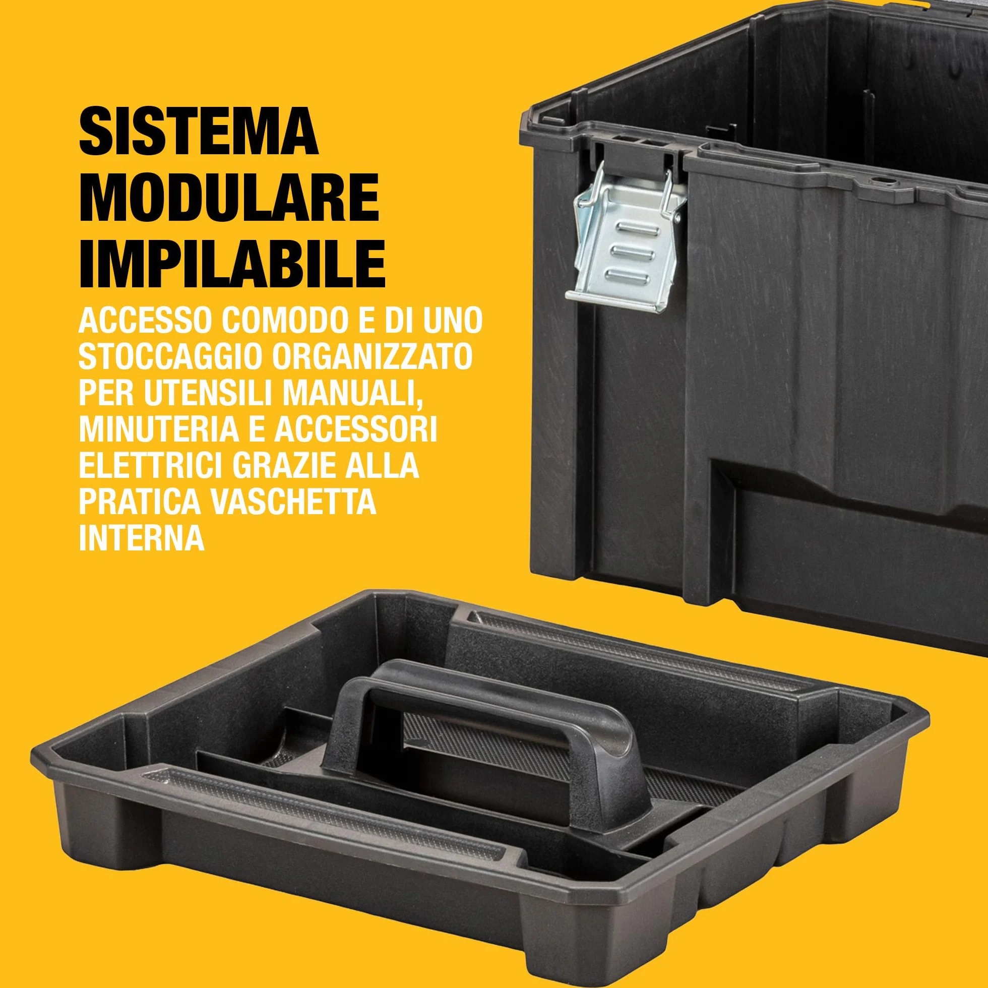 DEWALT TSTAK VI Unità profonda porta elettroutensili con vasca portaoggetti DWST83346-1