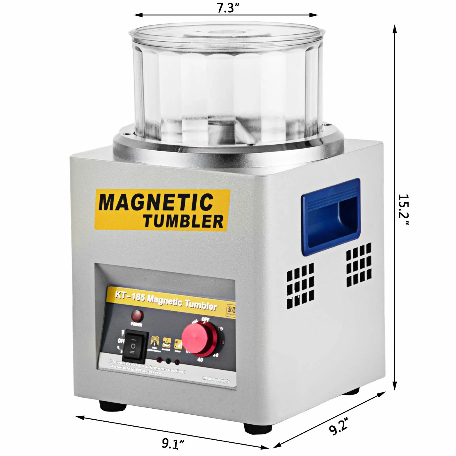 VEVOR Lucidatrice Magnetica per Gioielli 180mm Tamburo Rotante 2000 RPM Rotazione Bidirezionale