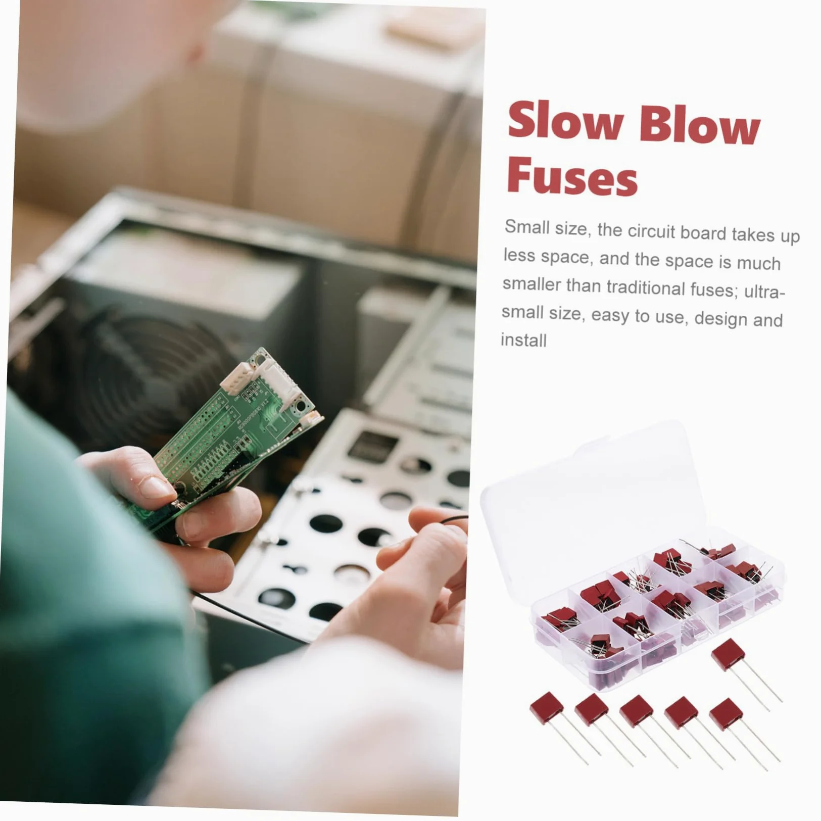 SHINEOFI 4 Set Fusibili Slow Blow Assortiti Volt con Resistente per Applicazioni Domestiche