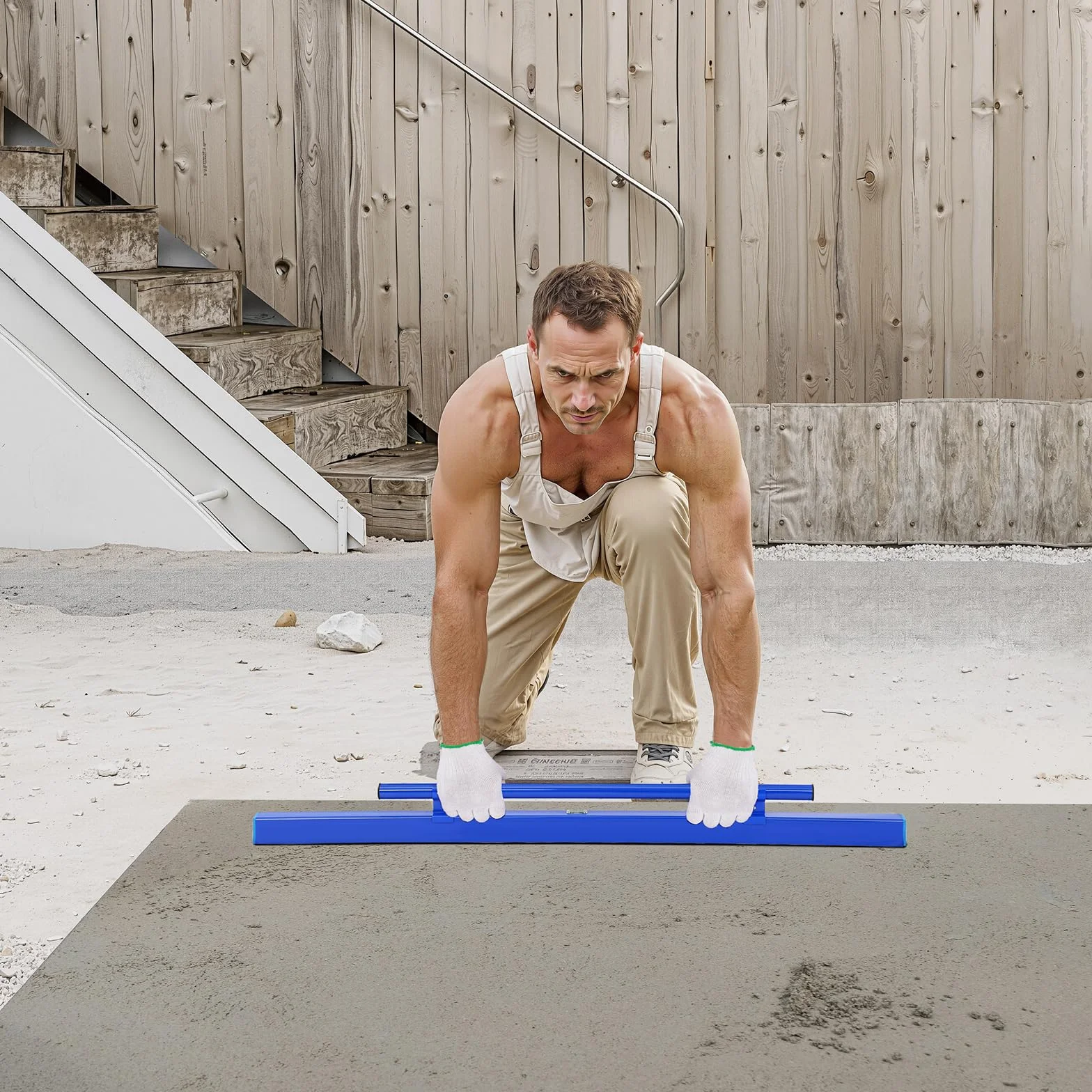 VEVOR Cartongesso Strumenti Concreti, 1205 x 50 x 40 mm, Cazzuola con Fiala di Livello, Manico in Alluminio Leggero e Reversibile per Livellare Pavimenti, Costruzioni e Ristrutturazioni