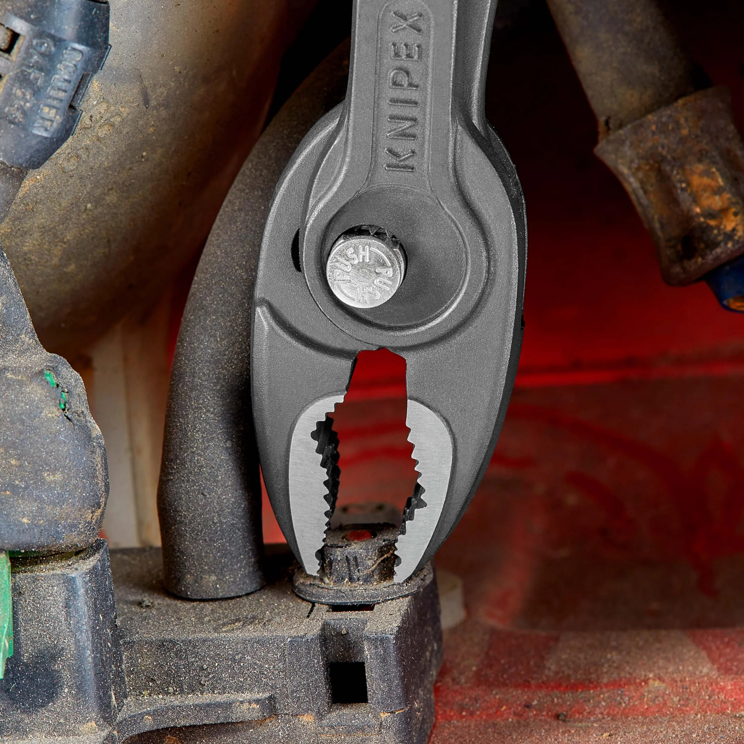 KNIPEX TwinGrip Pinza a presa frontale e laterale in confezione Self-service bonderizzata grigia Rivestiti in resina sintetica antiscivolo, 82 01 200