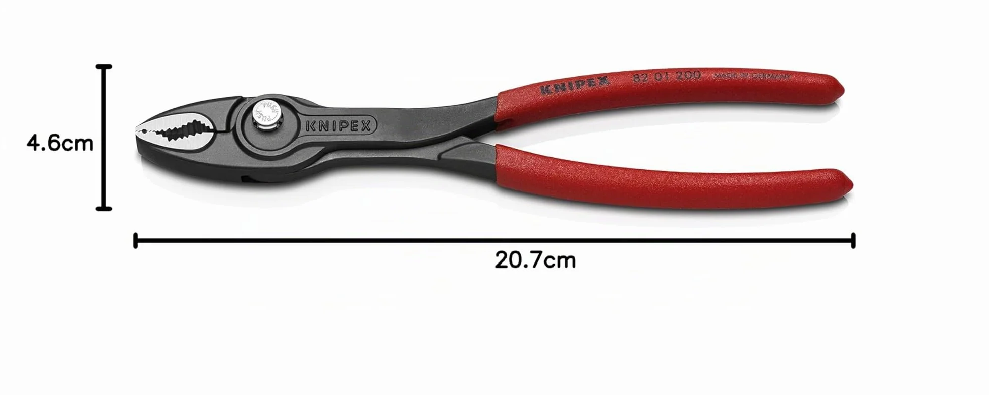 KNIPEX TwinGrip Pinza a presa frontale e laterale in confezione Self-service bonderizzata grigia Rivestiti in resina sintetica antiscivolo, 82 01 200