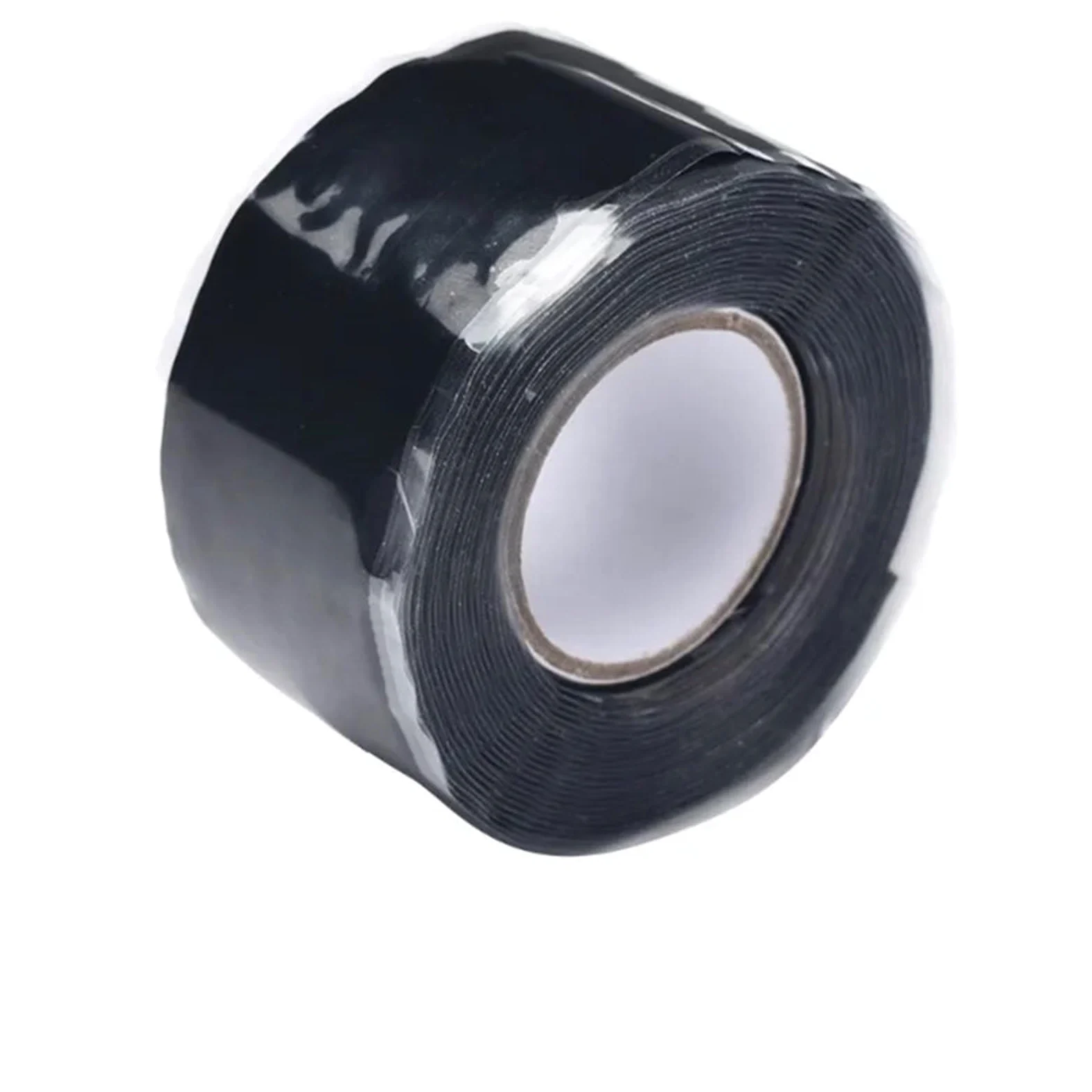 Nastro isolante autofondente in gomma siliconica | Bianco e nero, 12 rotoli da 1 pollice x 10 piedi x 0,5 mm: riparazione di tubi flessibili e radiatori di emergenza(Black)