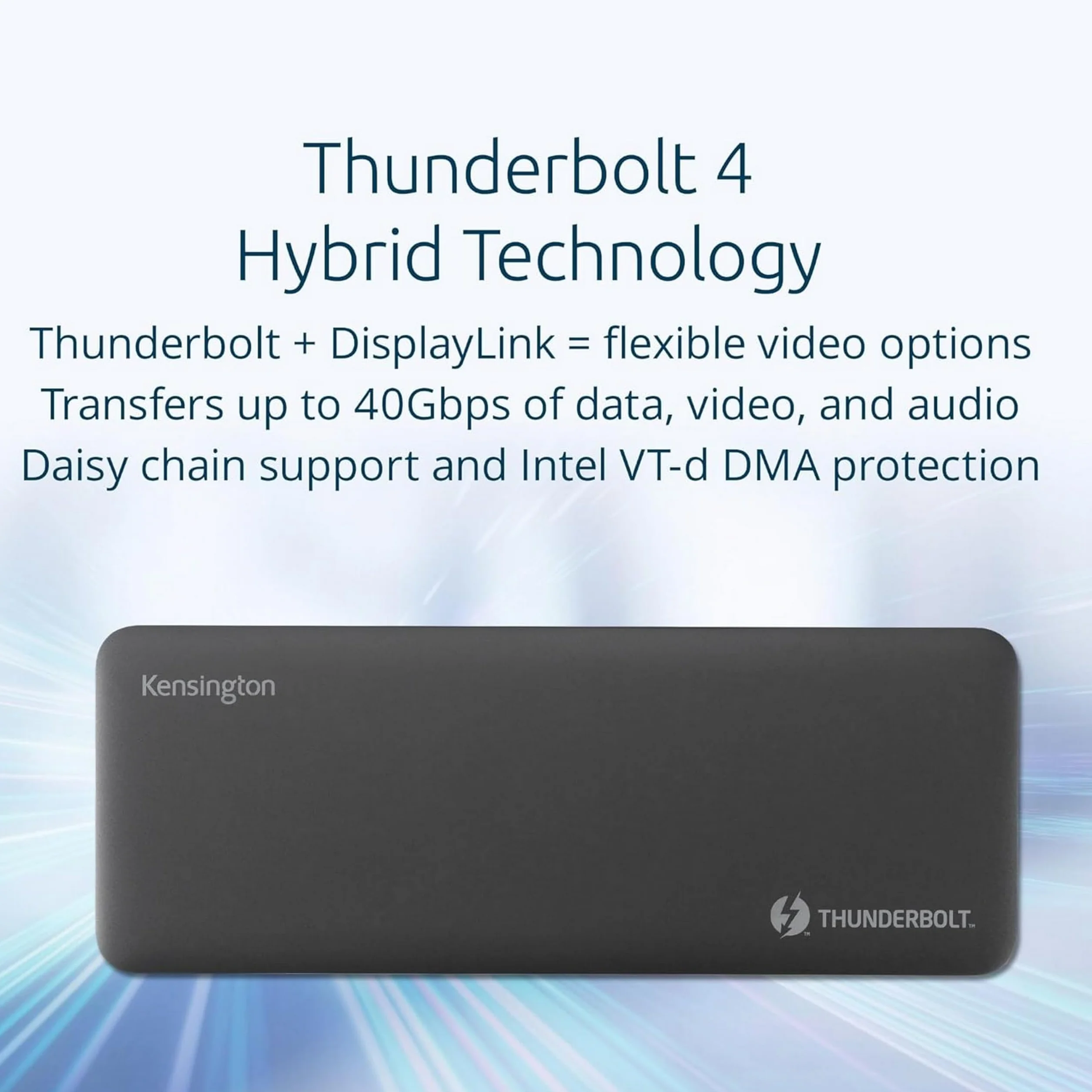 Kensington SD5920T EQ Thunderbolt 4 Quad 4K Hybrid Dock con tecnologia DisplayLink, lettori di schede SD e Micro SD, ricarica da 100 W, porte Ethernet e USB-A e USB-C 3.2 (K35234EU)