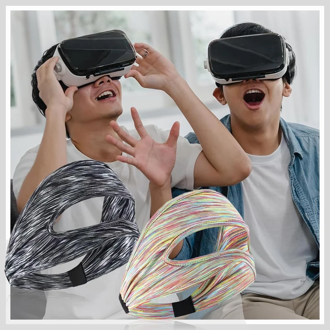 2 Pezzi VR Maschera per Occhi per Meta Quest 3/Quest 3S, VR Traspirante Maschera, Lavabile VR mascher, per PS VR2/Meta Quest Pro/Meta Quest 2/Oculus Quest 2/HTC Vive (Grigio+Colore)