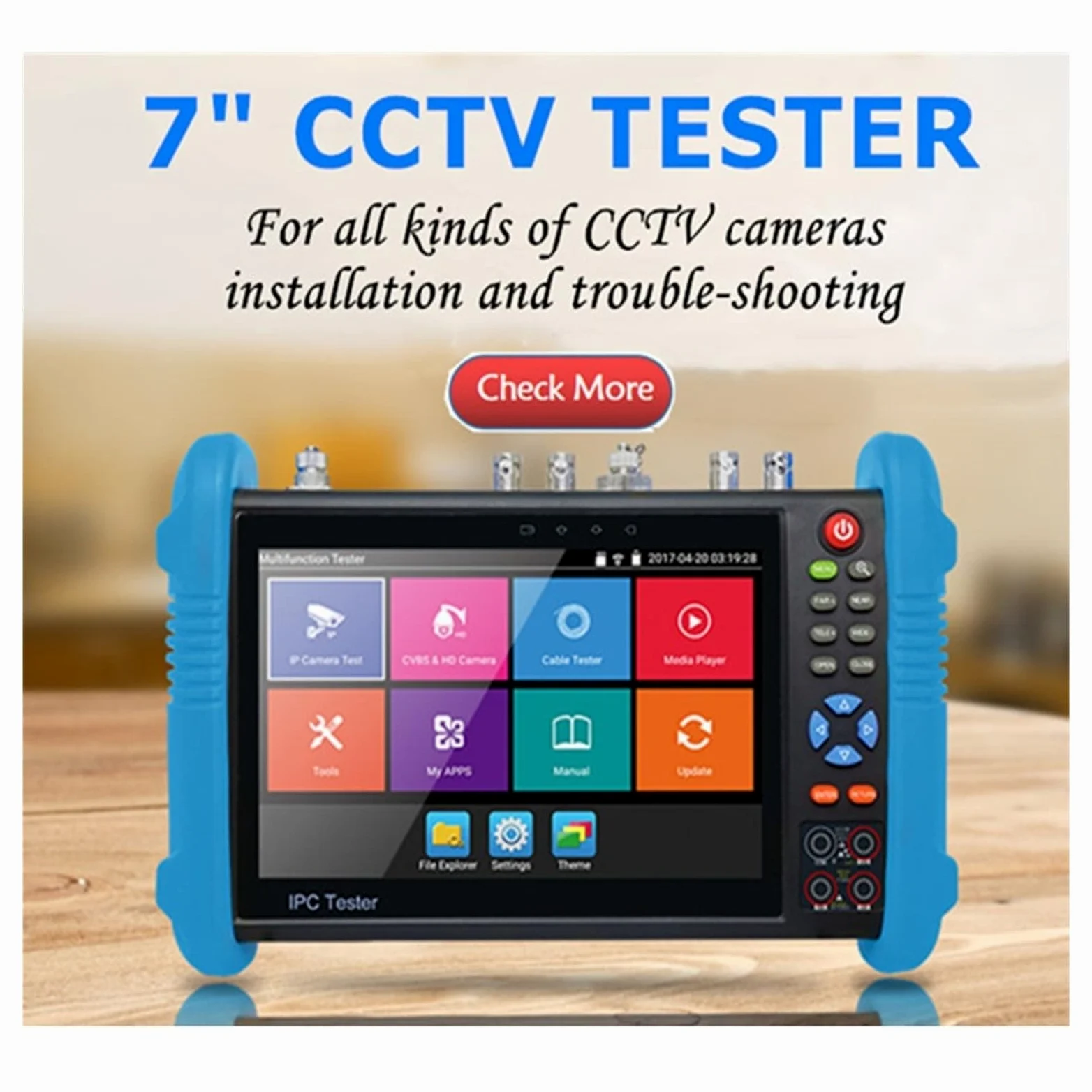 Tester per telecamere IP, Tester IPC 8K IPC9800PRO 7 "Telecamera CCTV 8MP AHD CVI TVI H.265 Tester Telecamera IP PTZ Tester For Cavi Ingresso VGA Tester CCTV Corpo piccolo, portatile e più facile da t