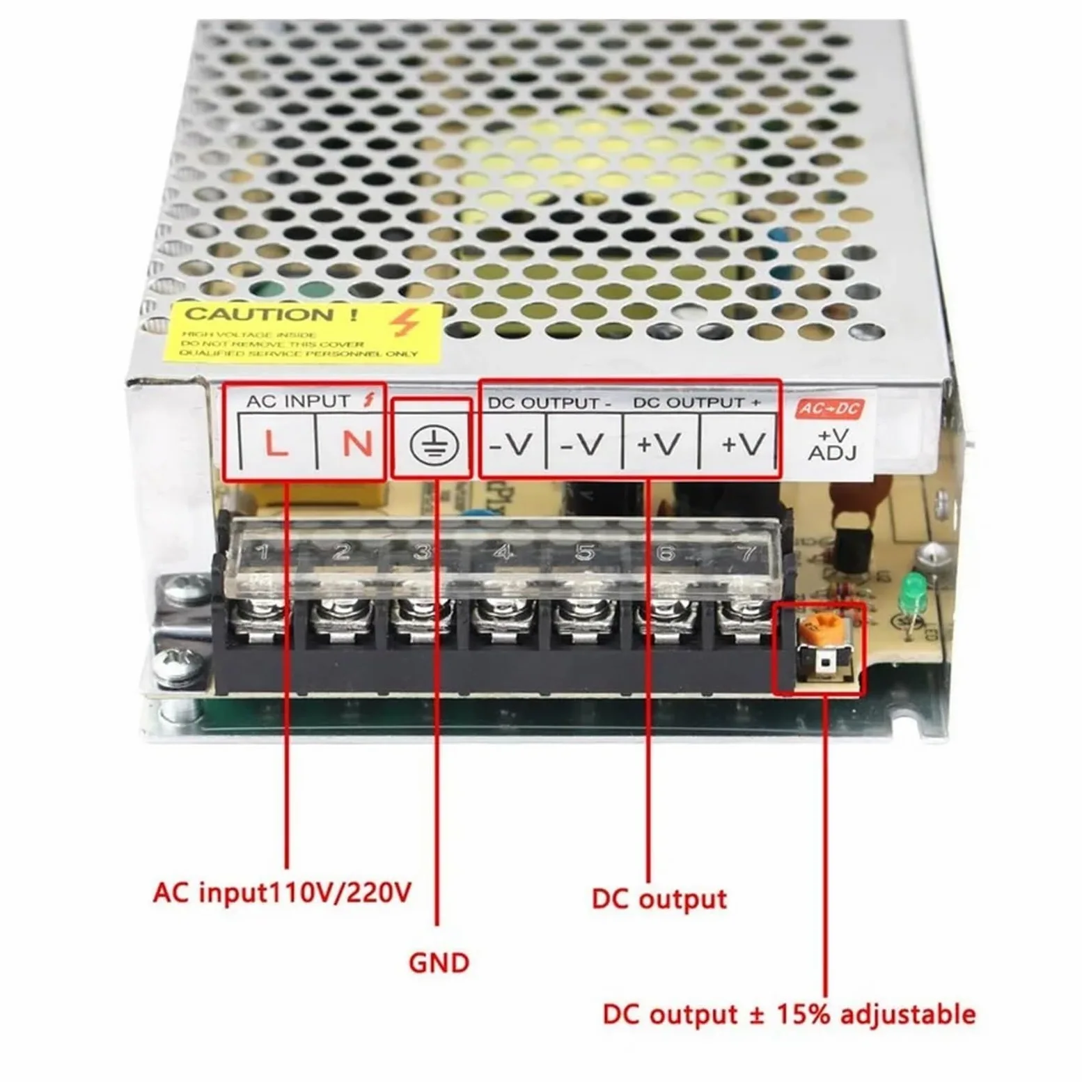 1PCS Trasformatore di Illuminazione DC 5V 12V 24V 36V Adattatore di Alimentazione 5 12 24 36 V 1A 2A 3A 5A 6A 8A 10A 15A 20A Driver LED HA CONDOTTO LA Luce di Striscia Laboratorio(12A,DC24V)