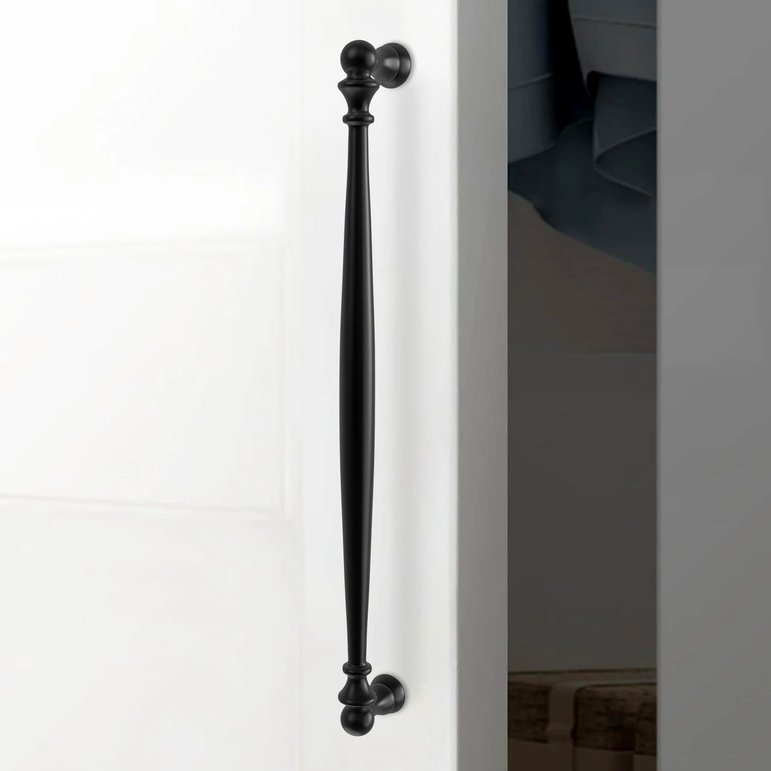 Confezione da 6 maniglie nere da 254 mm, per armadietti da cucina, armadietti, cassetti, credenze, credenze
