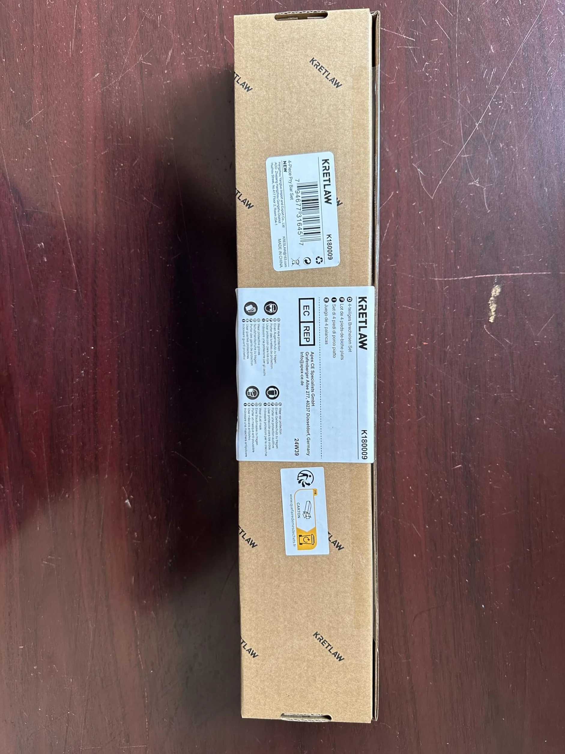 Set di 4 Barre di Leva Piatte, Piede di Porco da 380/250/190/140mm con Estirpatore di Chiodi Pesante, Barra Utilitaria