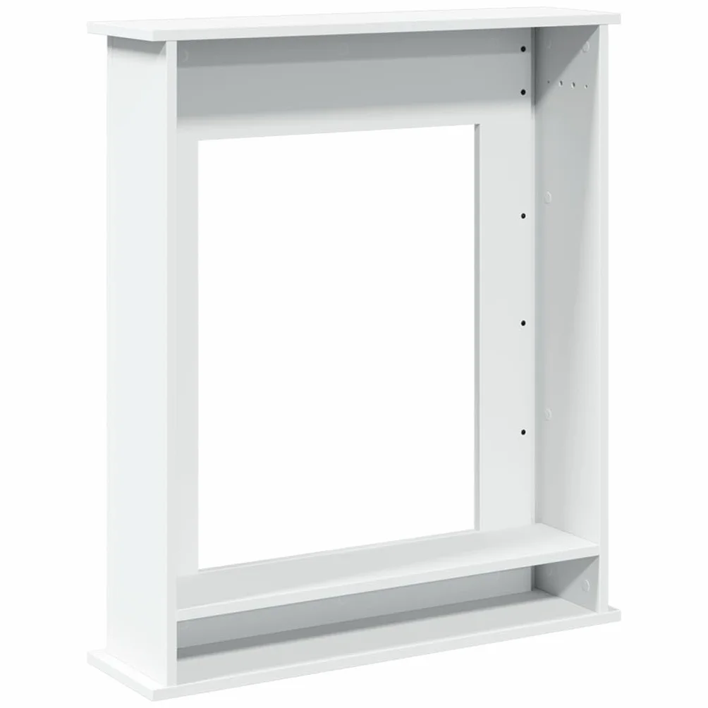 Cornici per camino, bianco, 75 x 20 x 87,5 cm, in legno per soggiorno