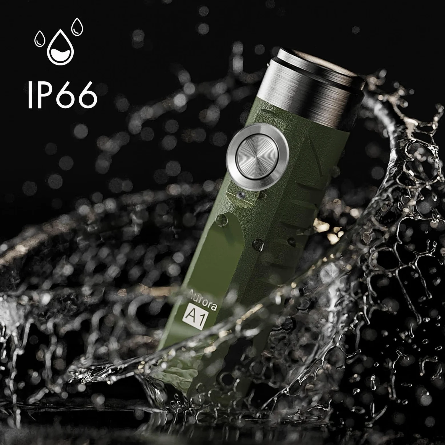 RovyVon Torcia ricaricabile EDC A1 Gen 4, 650 lumen, super luminosa, mini portachiavi, torce per il trasporto quotidiano, campeggio, Ringraziamento (verde militare)