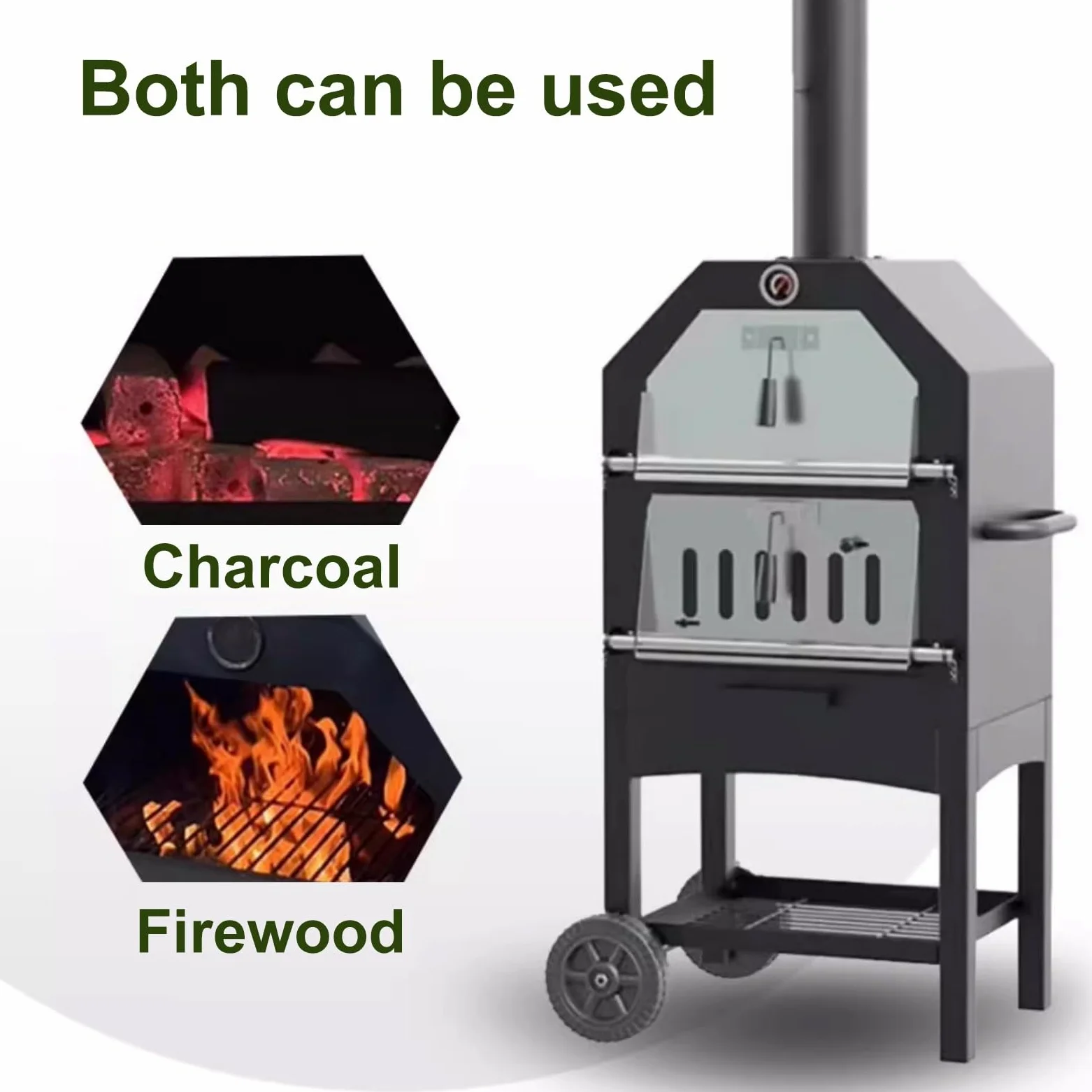 Cucina a Legna con Forno con Ripiani Cassetto Raccoglipolvere Stufa a Legna Economica per Cucinare Forno Multifunzione Adatto per Campeggio e Attività All'aperto