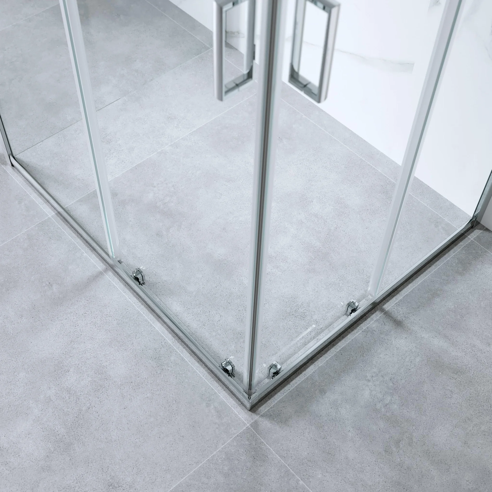 Box Doccia 3 Lati 70x90x70 cm h185 Cabina Doccia Scorrevole Cristallo Temperato 6mm Trasparente Profilo Cromato Guarnizioni Antigoccia Chiusura Magnetica Maniglia ABS Mod. Kiro