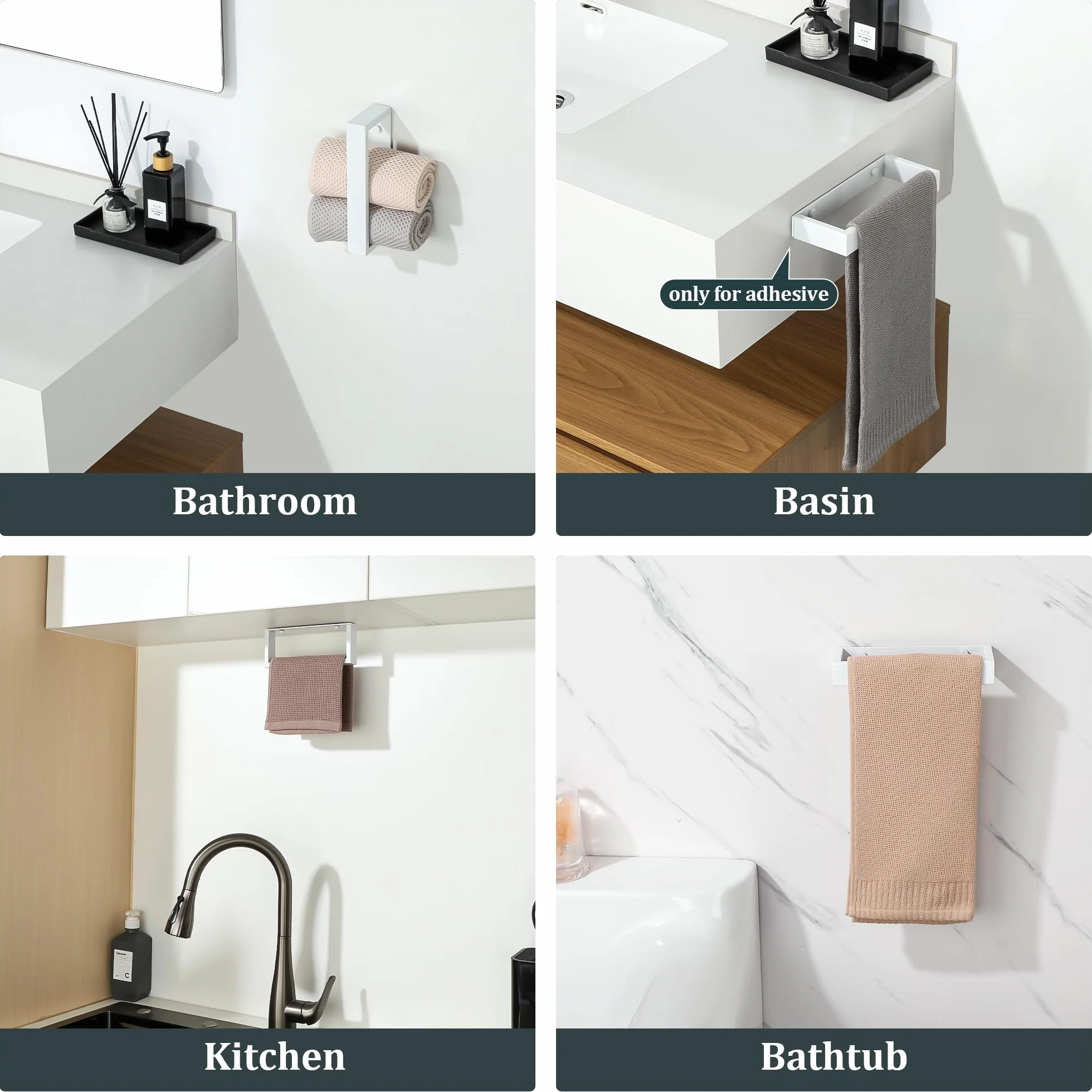 SAYAYO Porta Asciugamani Bagno Bianco 20CM Anello Portasciugamani Bidet Acciaio Inox