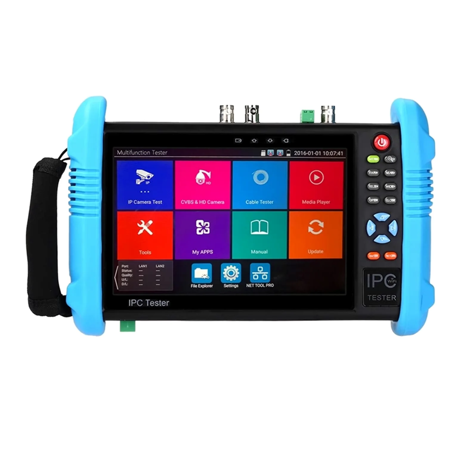 Tester CCTV, Tester CCTV da 7 pollici, tester di videosorveglianza 4K, uscita POE, test WiFi/uscita DC12V portatile